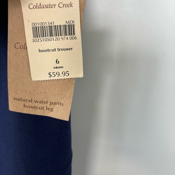 Coldwater Creek Bootcut Trouser Pants Size 6 NWT - Picture 4 of 6